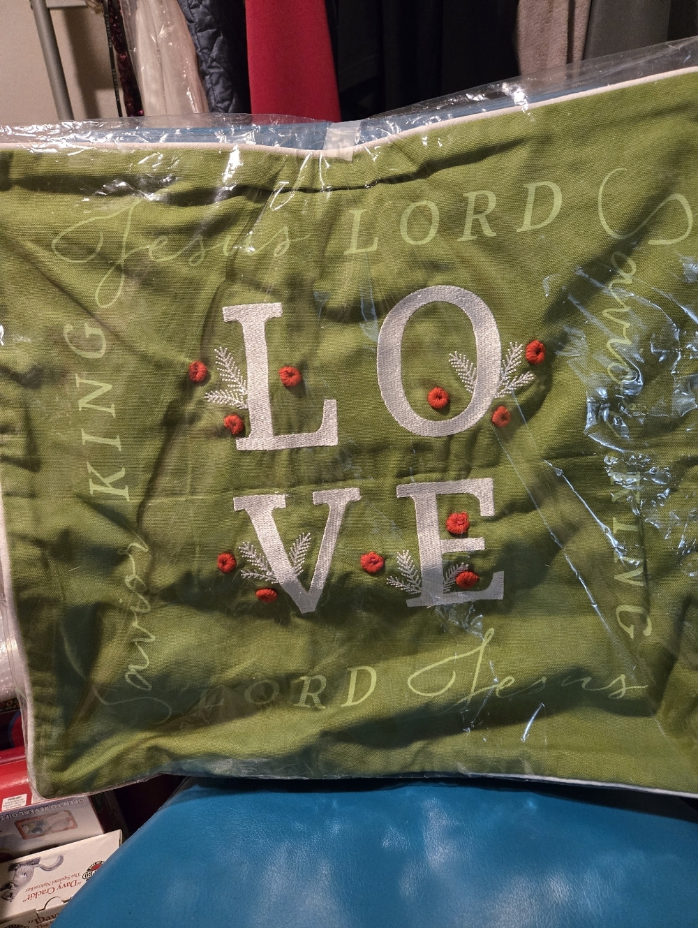 Mary & Martha Christmas LOVE Pillow Cover 18" X 18".
